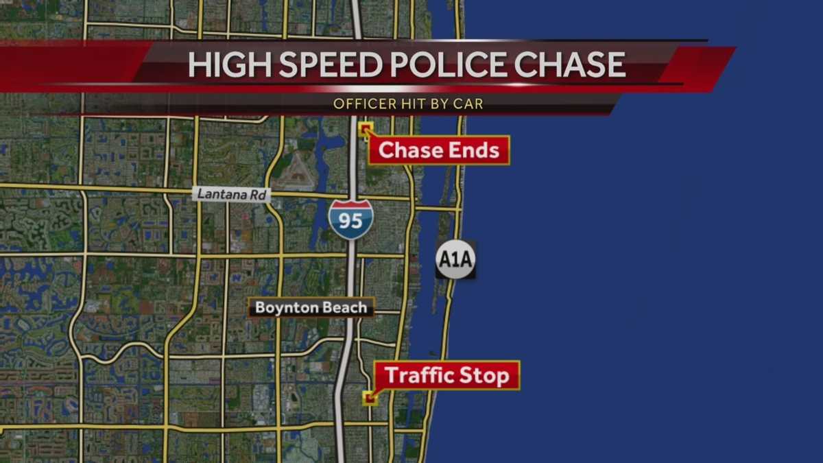 Boynton Beach police officer hit by car during chase
