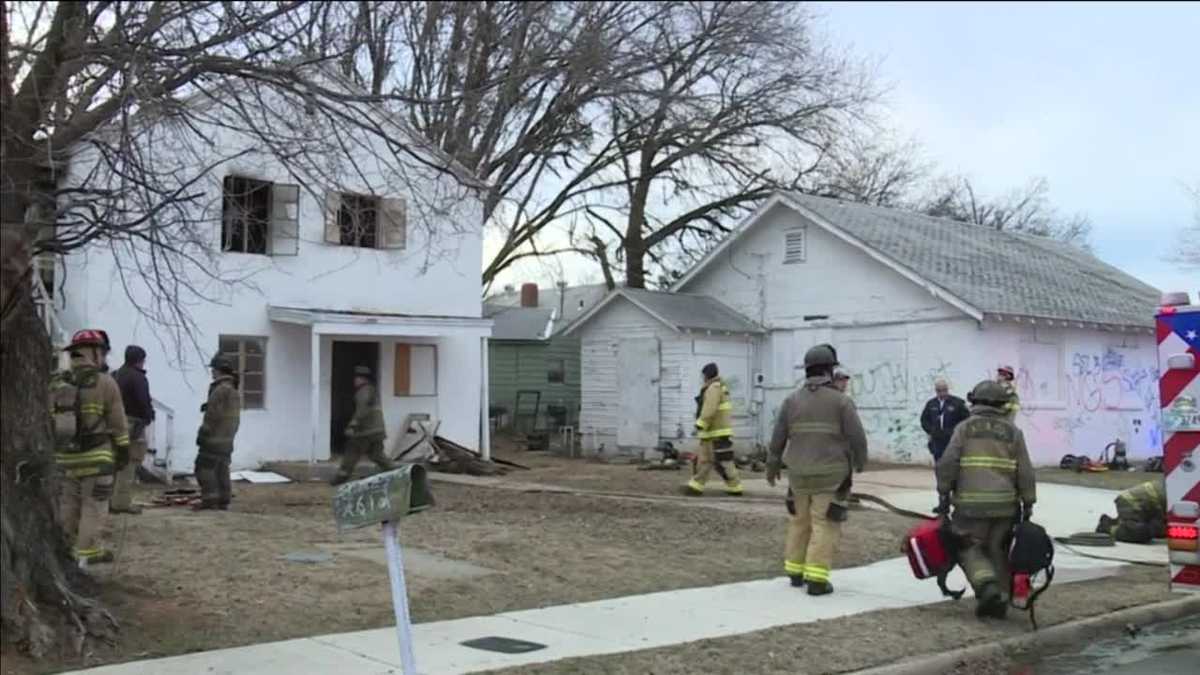 OKC firefighter falls through floor while at house fire - KOCO