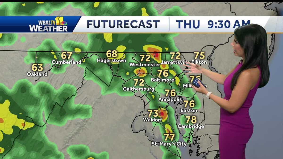 Much cooler temps with steady rain showers Thursday