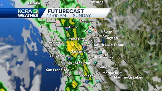 Rain and snow on the way to Northern California