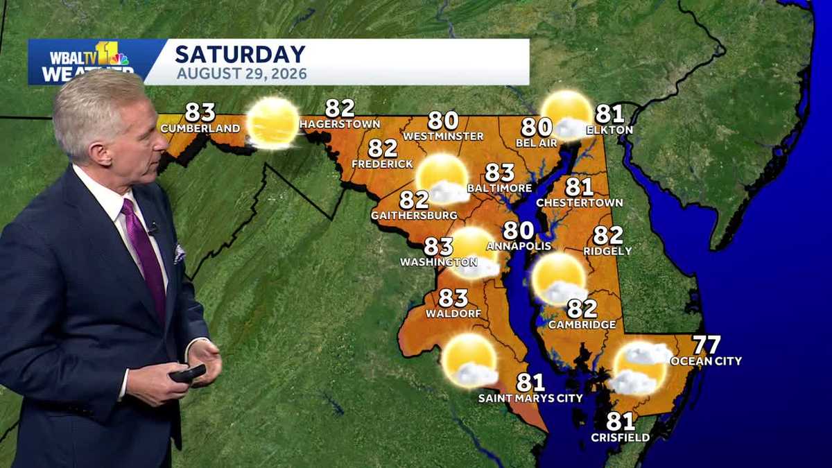 Pleasant weekend in the Baltimore area; Hotter next week