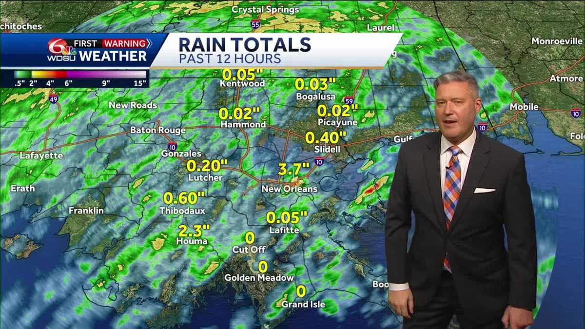 New Orleans weather forecast rain chances high temp heat index