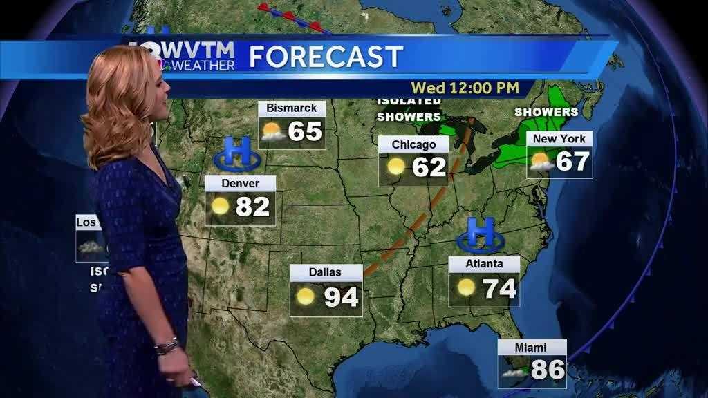 A much cooler airmass moves in for the weekend