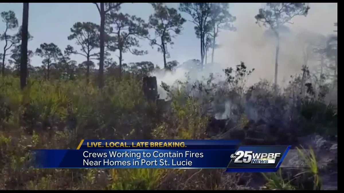 Crews battle brush fire in Port St. Lucie