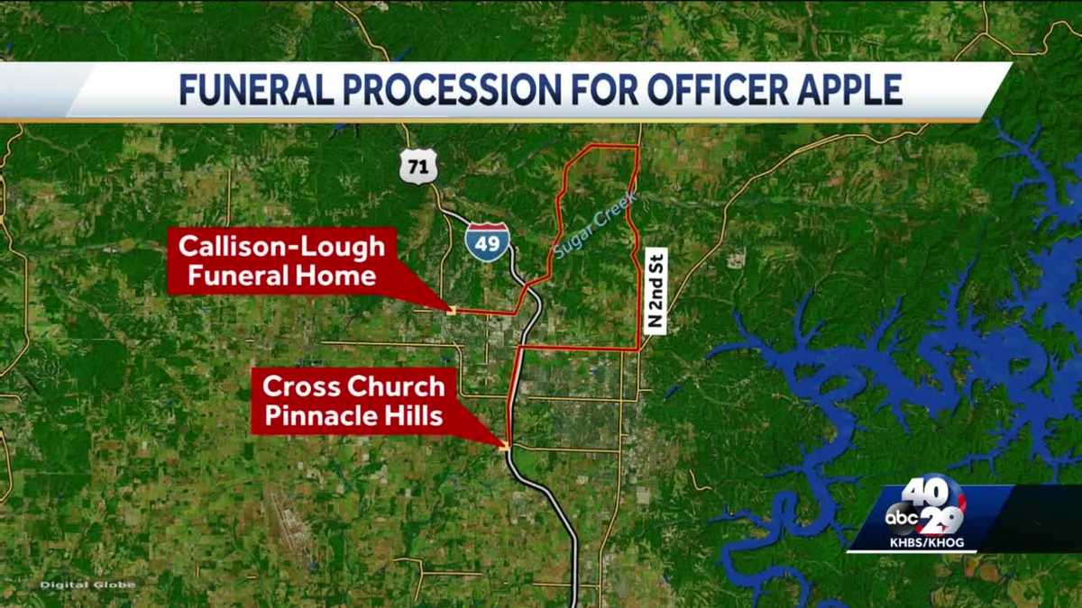 Funeral procession and service for fallen Pea Ridge officer Apple