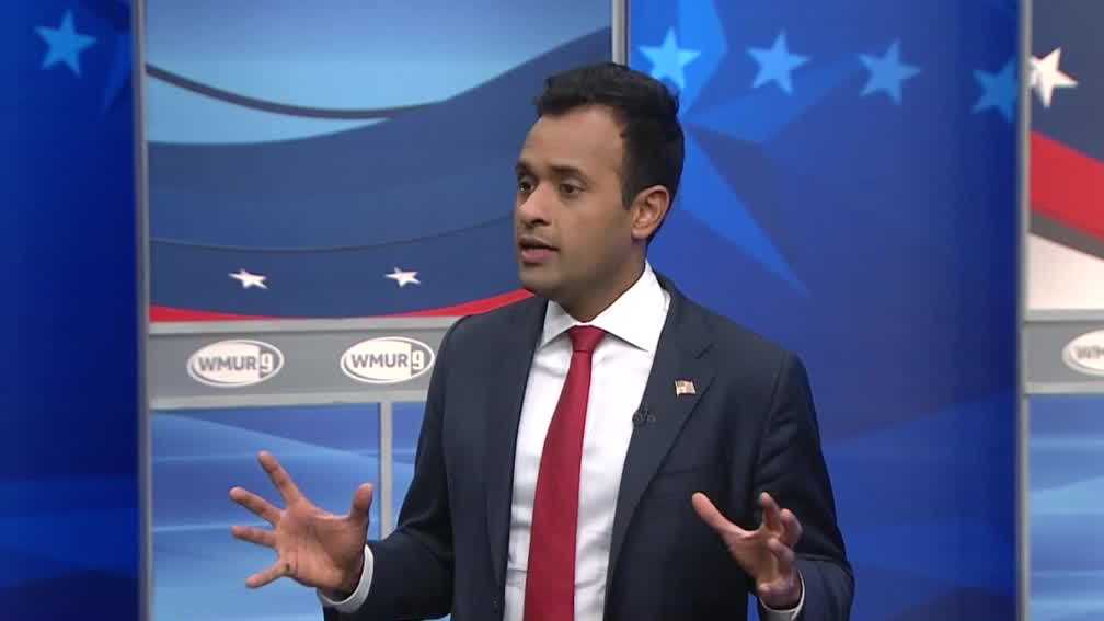 Vivek Ramaswamy in NH talks shutting down FBI, Dept. of Education