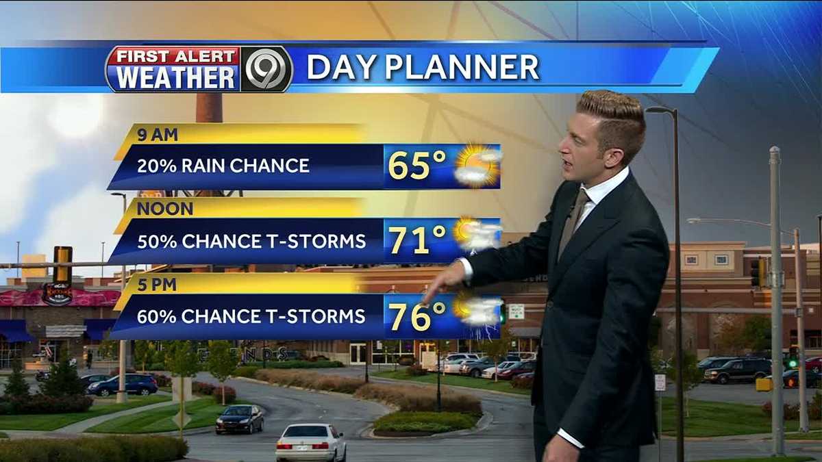Scattered thunderstorms possible through Monday evening