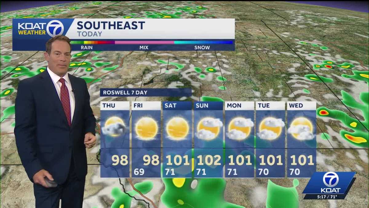 Temperatures going to challenge record highs again today before a chance of monsoon storms develops