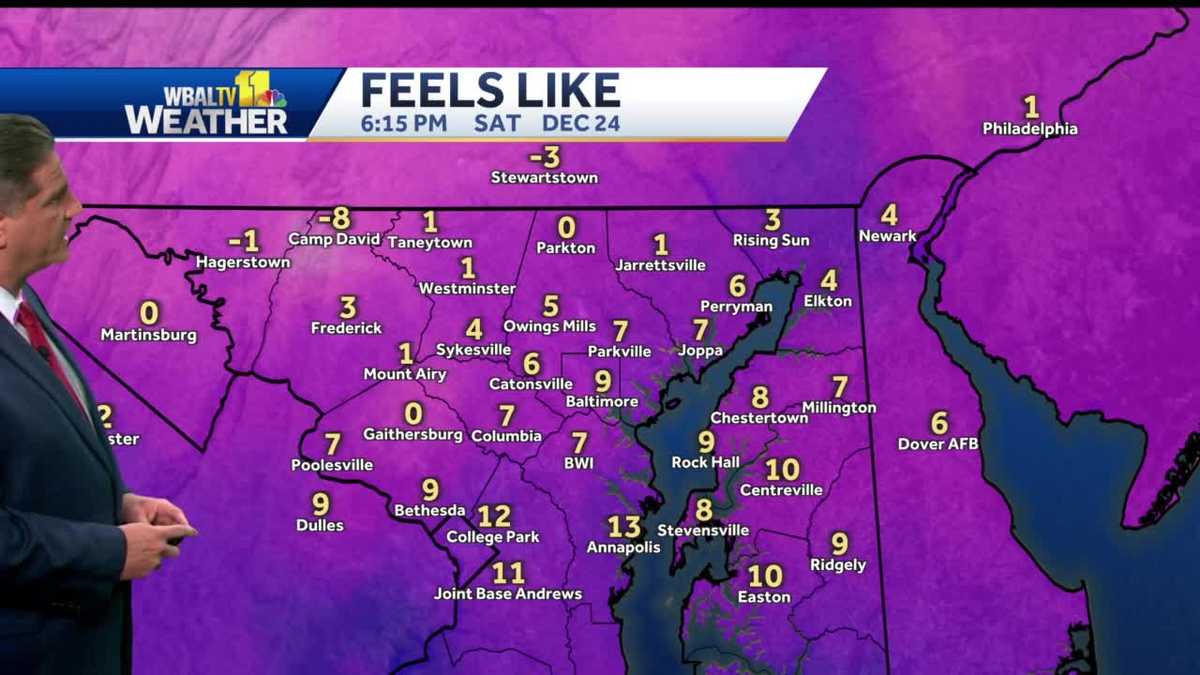 Freezing temps in Maryland for Christmas