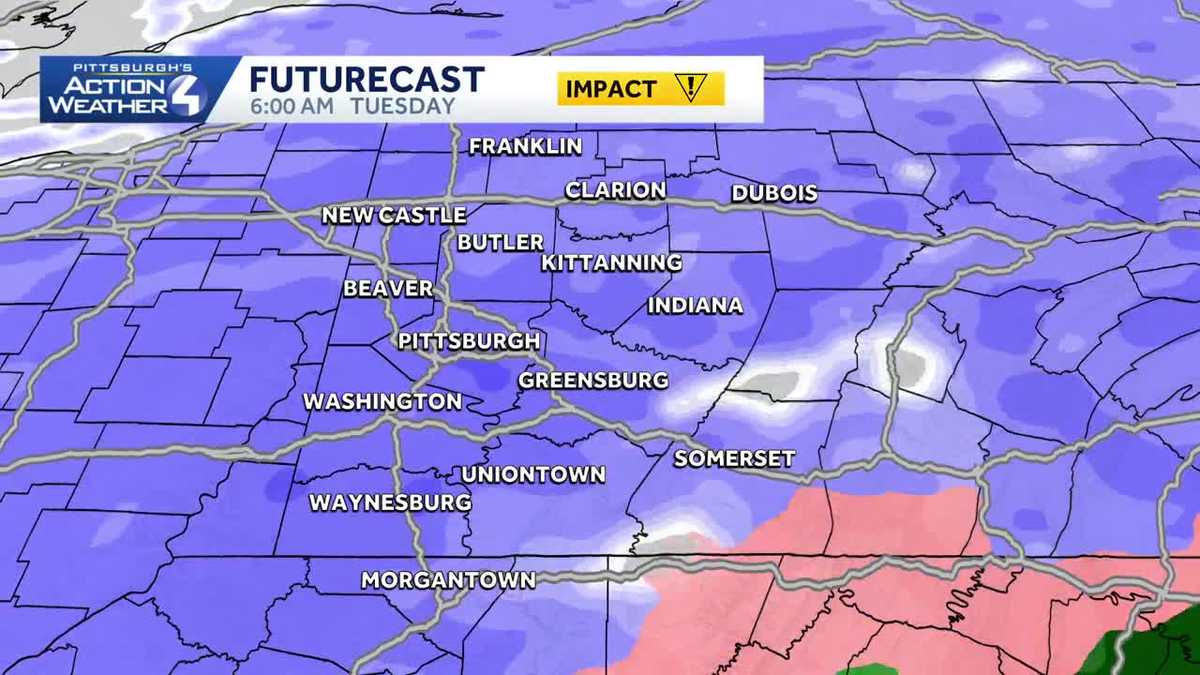 Hour-by-hour snow projections for Western Pennsylvania