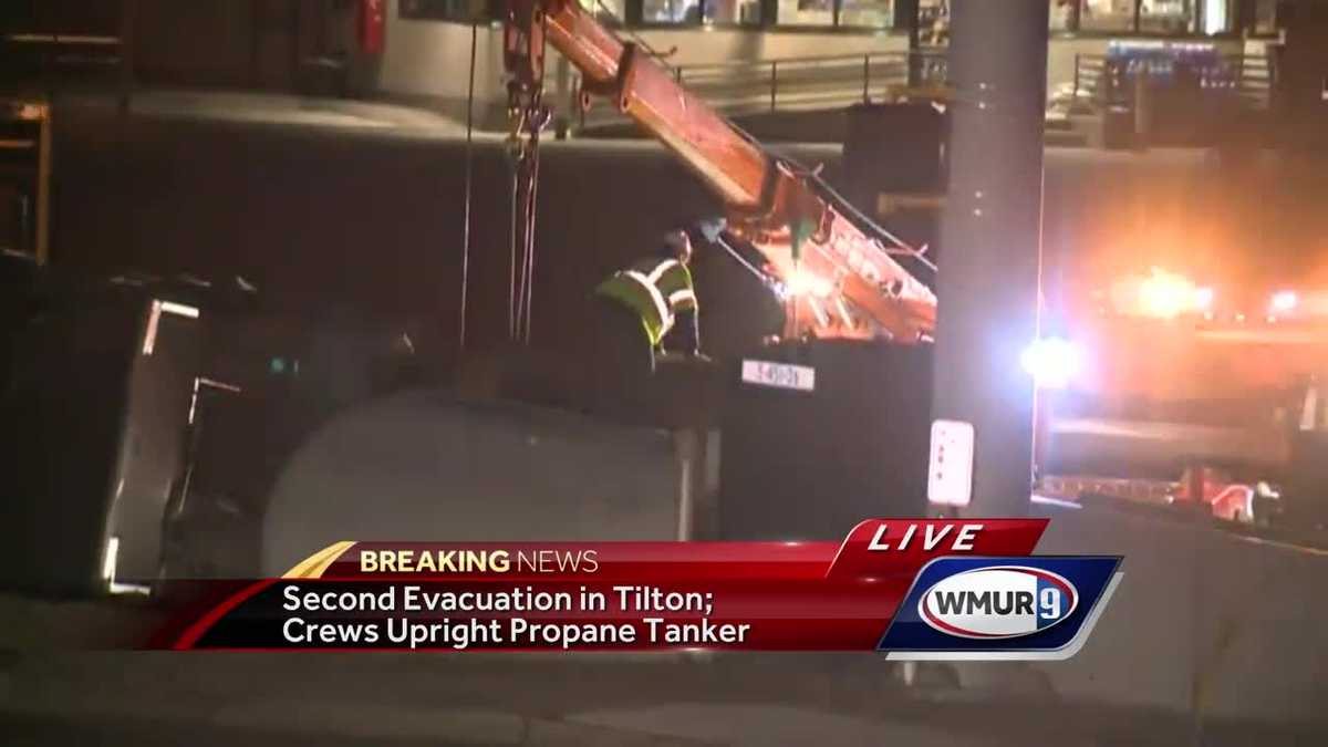 Second evacuation in Tilton as crews right propane tanker
