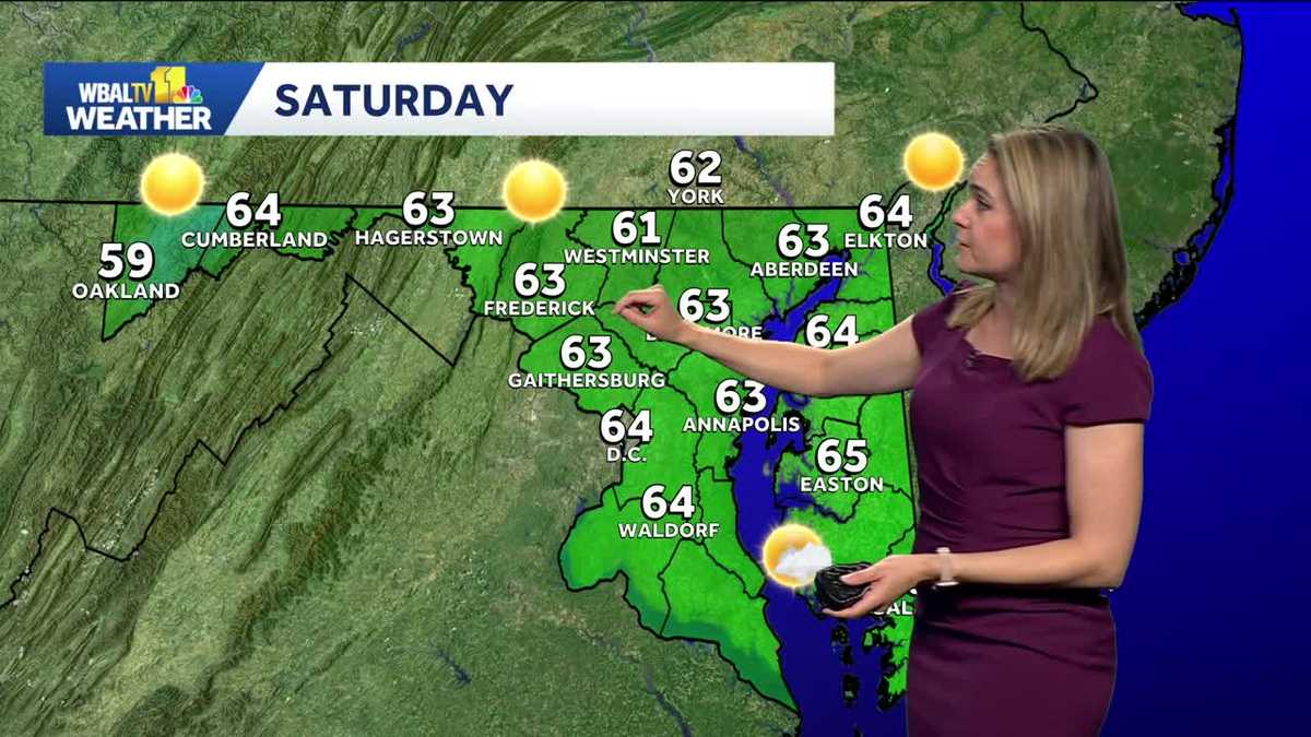 Sunny and cool Saturday across Maryland