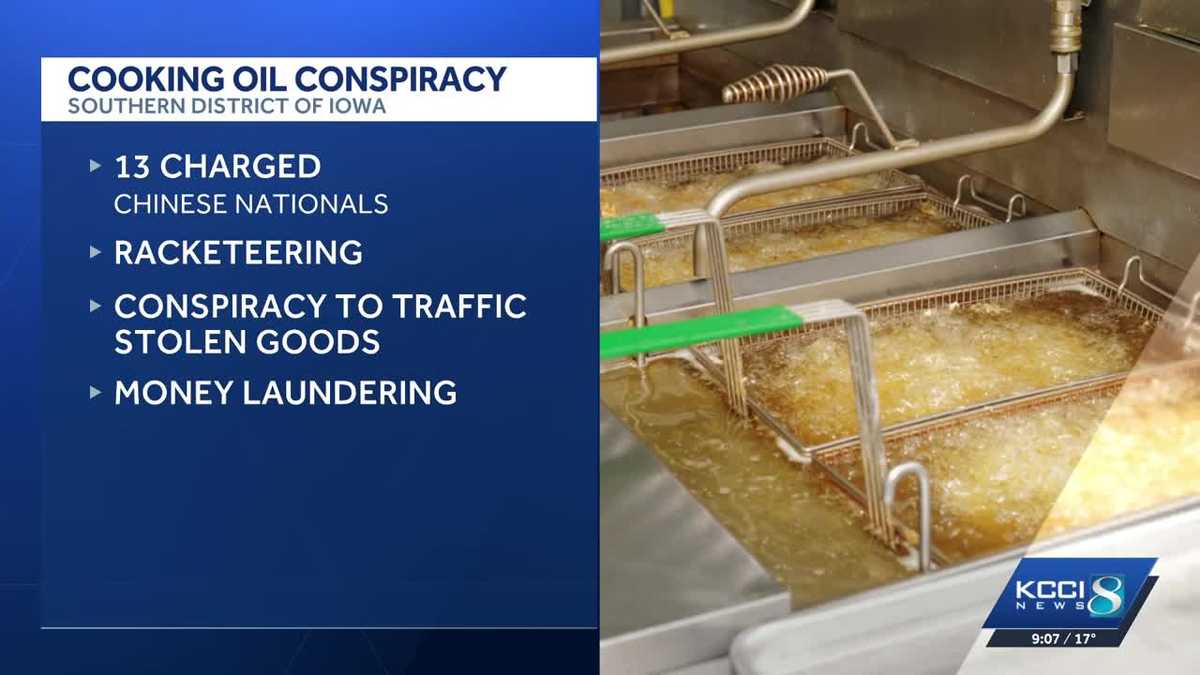 13 charged in cooking oil theft conspiracy that involved Iowa restaurants