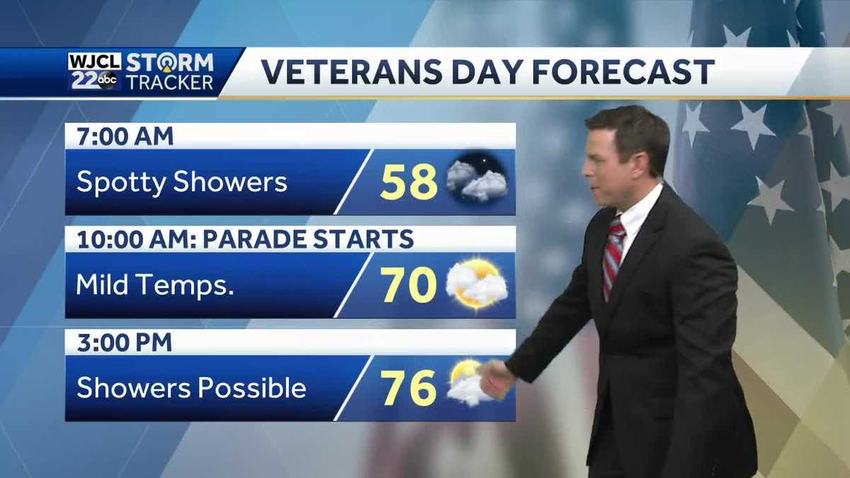 Veterans Day will be mild with a few showers - WJCL