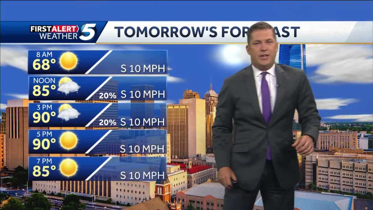 Rain chance moves in tomorrow