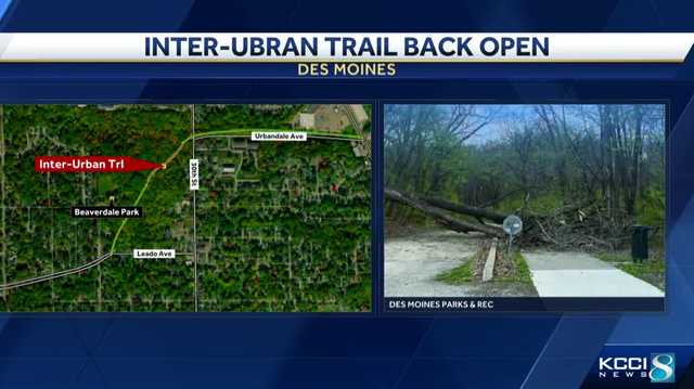 Des Moines' Inter-Urban Trail reopens after downed tree removed - Vimarsana News