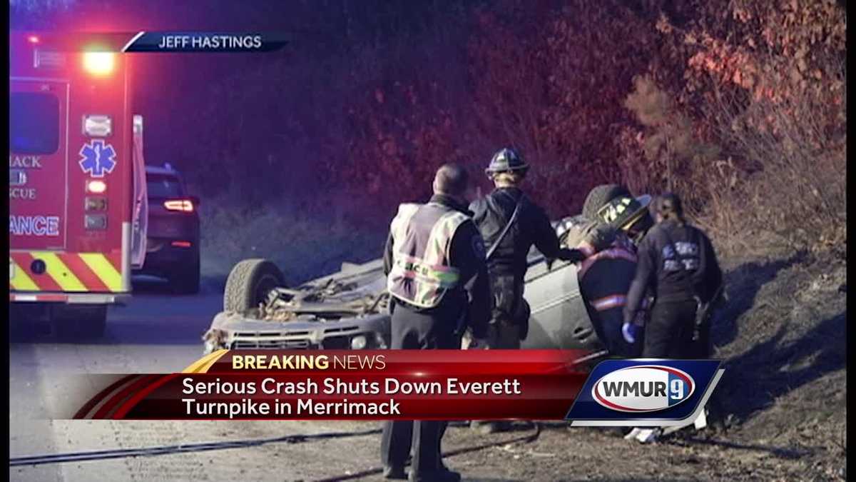 Traffic backs up after crash on Everett Turnpike