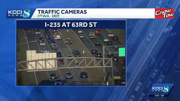Des Moines traffic: Crash on I-235 slows morning commute near 63rd Street