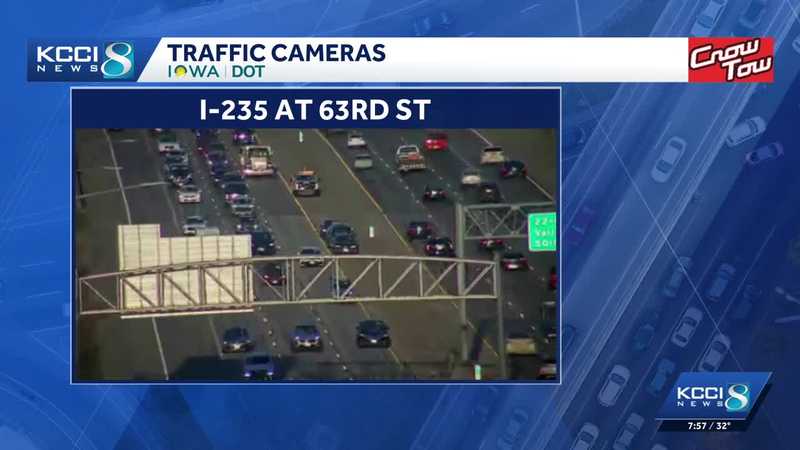 Des Moines traffic: Crash on I-235 slows morning commute near 63rd Street
