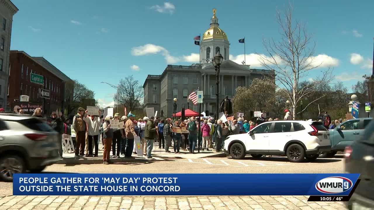 Protesters gather outside statehouse for May Day