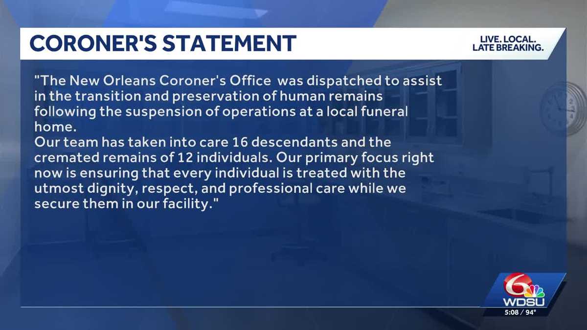 New Orleans coroner secures remains after funeral home eviction