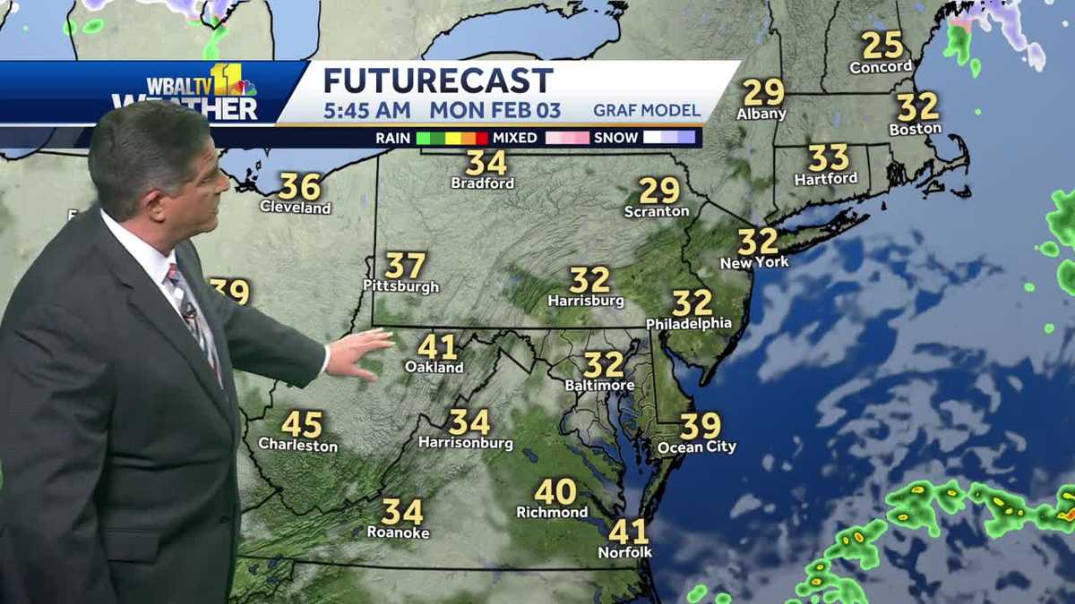 Warmer to start week in Maryland