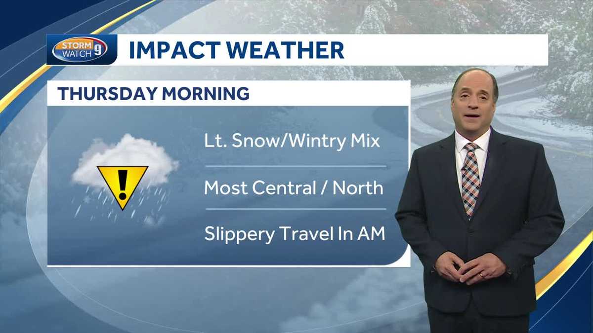 NH forecast video: Wintry mix could mean slippery roads Thursday