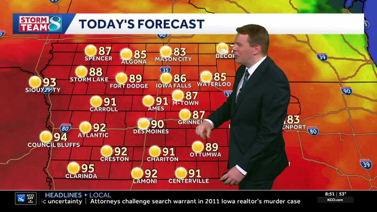 Iowa weather: Record heat likely with highs near 90 Saturday afternoon