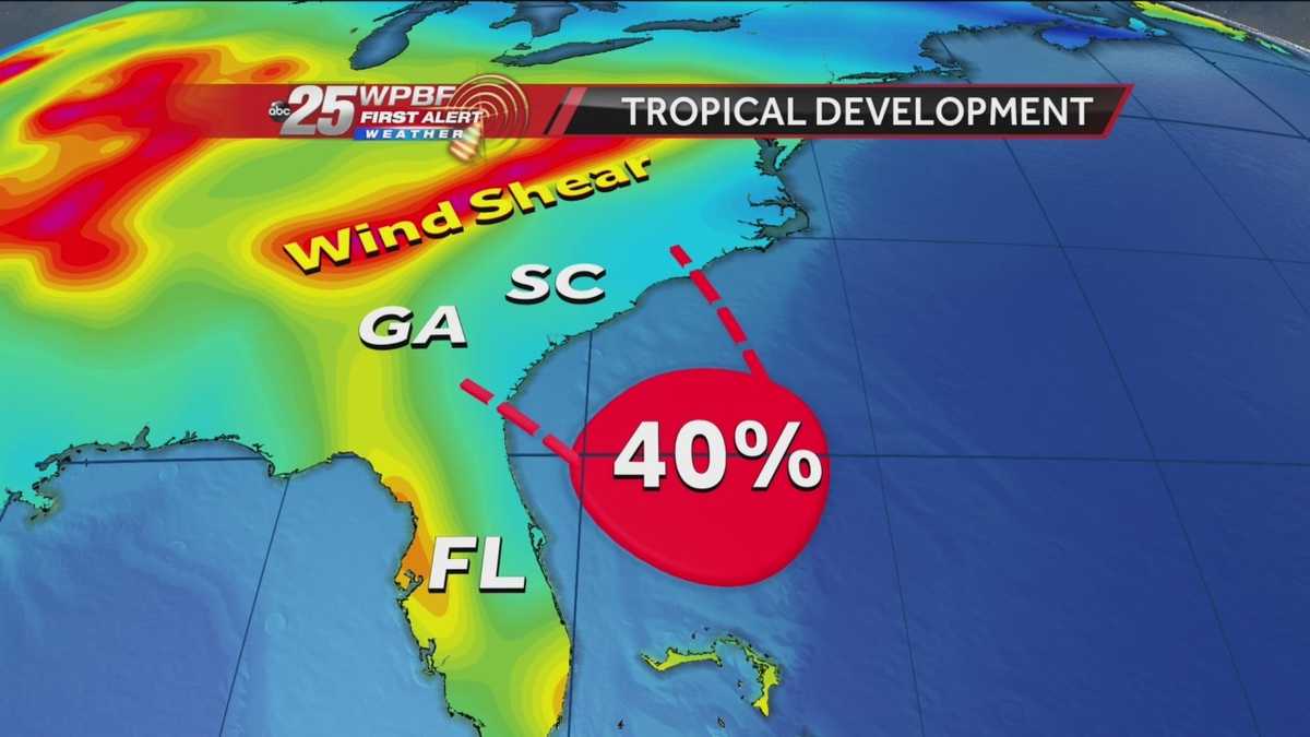 NHC gives area of low pressure a 40 percent chance of developing