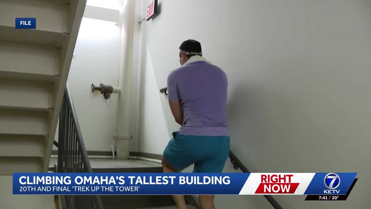 Stair climbers make final 'Trek Up the Tower' at the First National Bank of Omaha