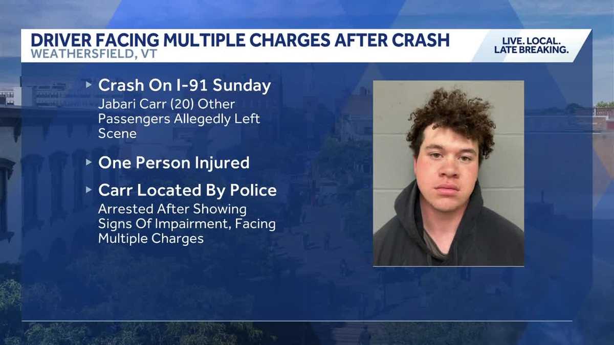 Vermont man charged after leaving crash scene in Weathersfield - WPTZ