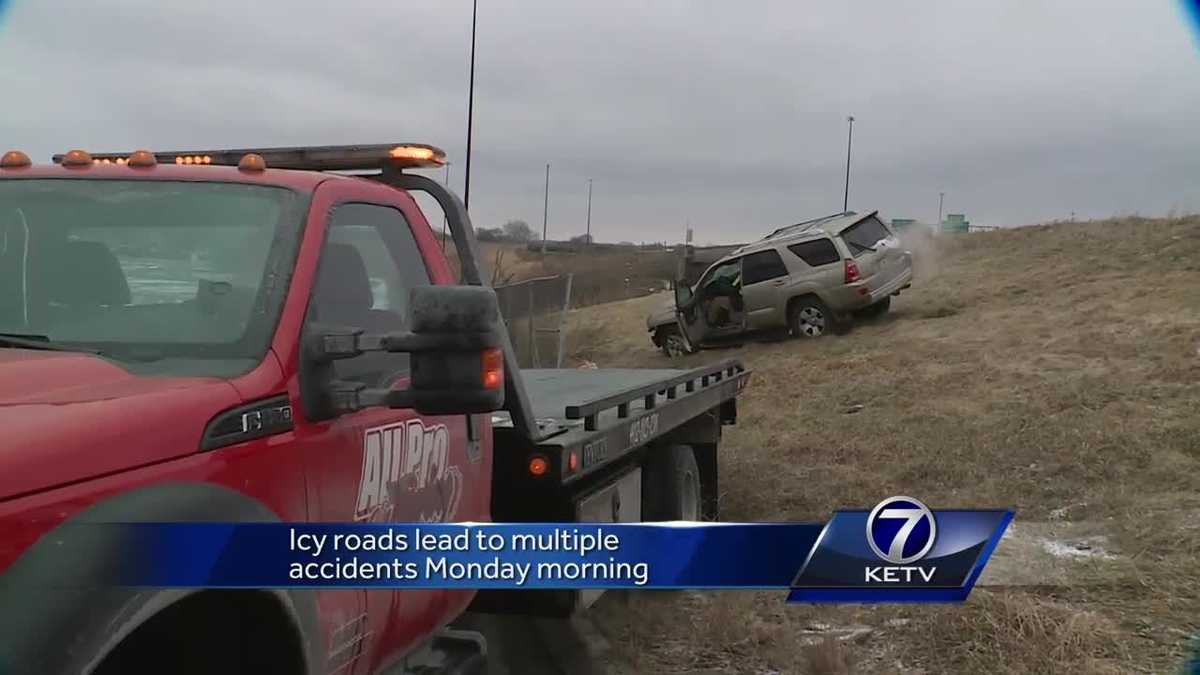 Icy roads lead to multiple accidents Monday morning