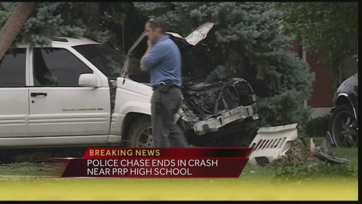 Chase ends in crash near PRP high school