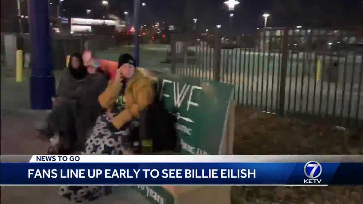 Fans lineup for choice spots at Omaha's BIllie Eilish concert