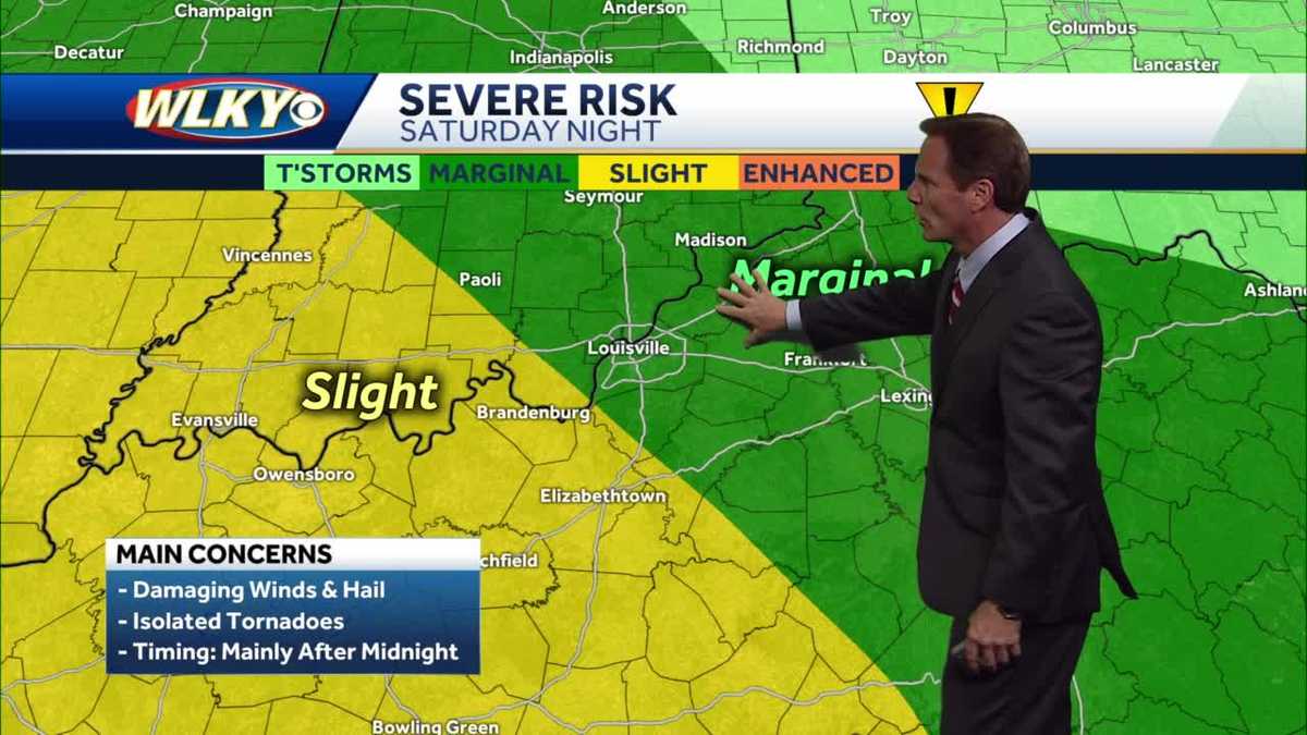 A few severe storms possible late Saturday