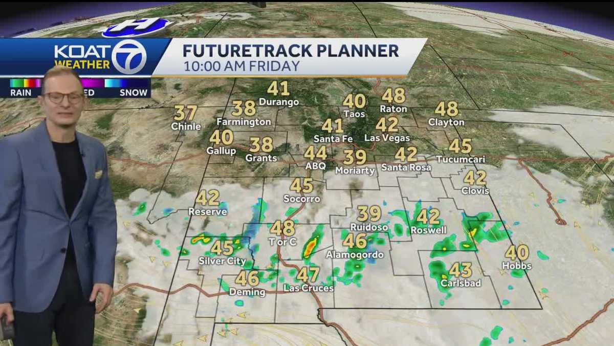 Mild with some rain before colder air moves in to New Mexico
