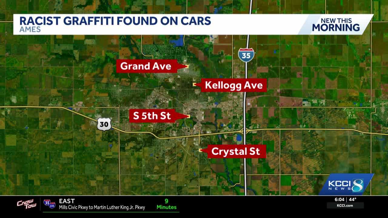 Ames police investigate after vehicles vandalized with swastikas and racial slurs