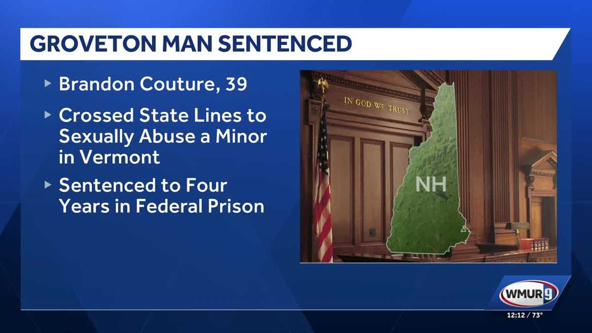 New Hampshire man sentenced to prison for crossing state lines to sexually abuse minor