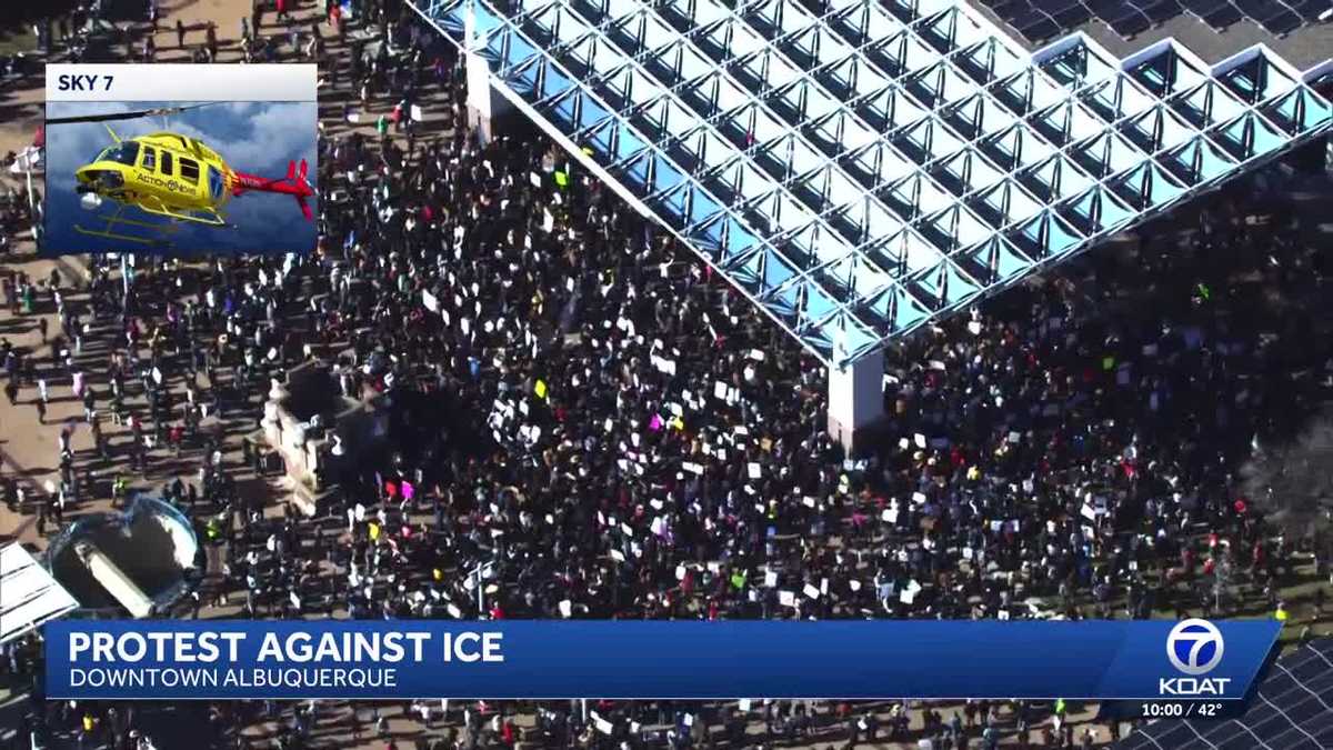 Albuquerque protesters rally at Civic Plaza against ICE tactics, vow to keep showing up