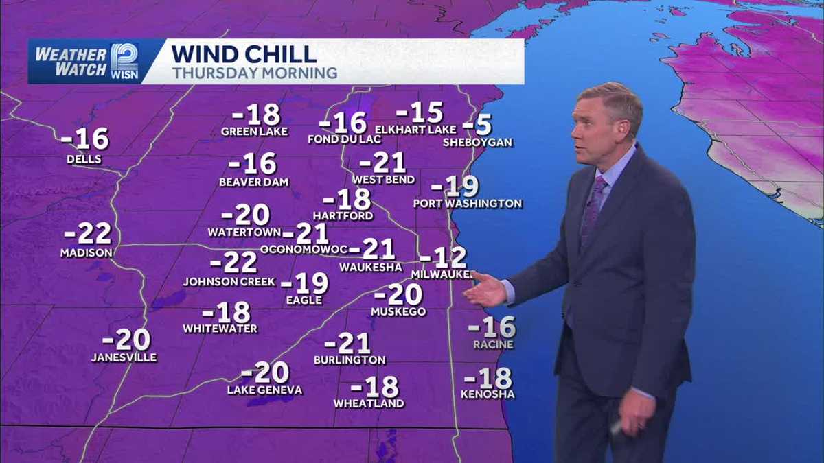 Bitter cold wind chills on Thursday morning in SE Wisconsin