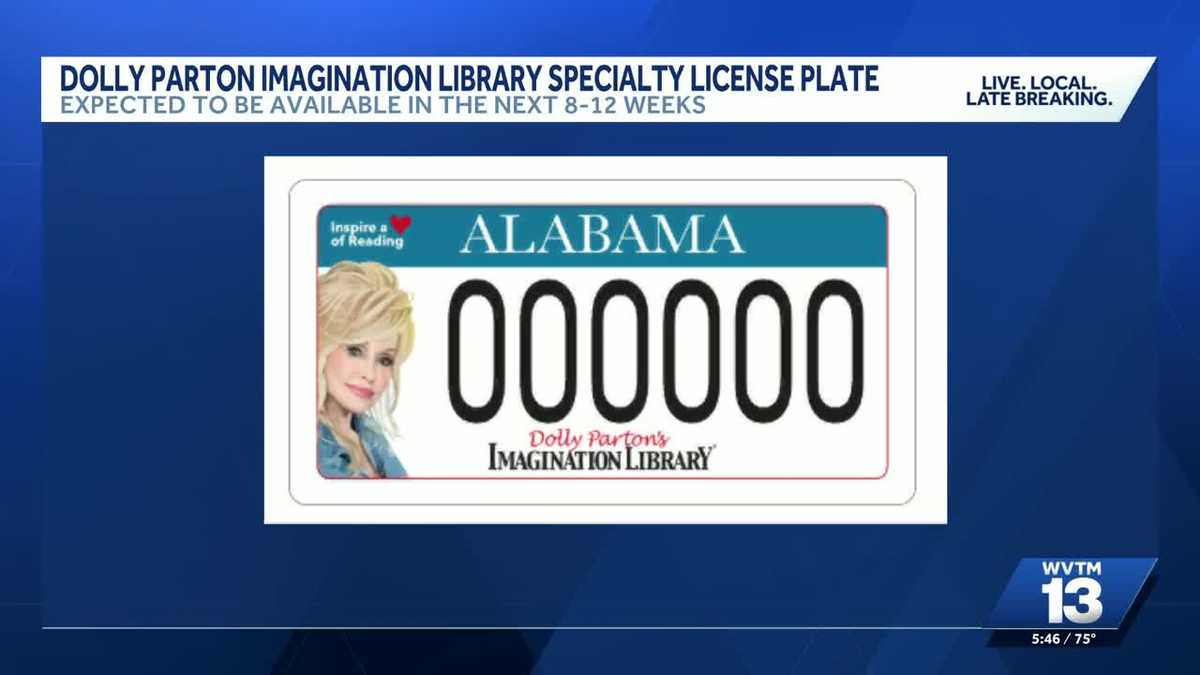 Alabama Dolly Parton license plates to fund free books for children