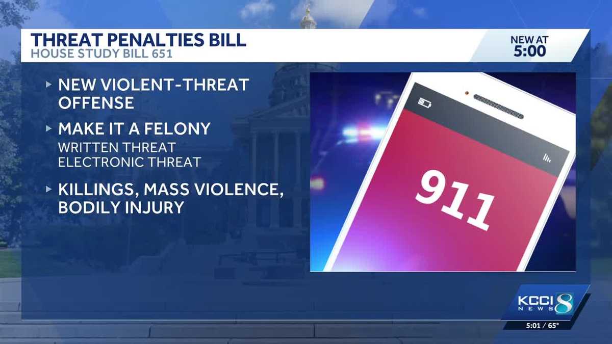 Iowa bill would add new criminal offense for certain violent threats