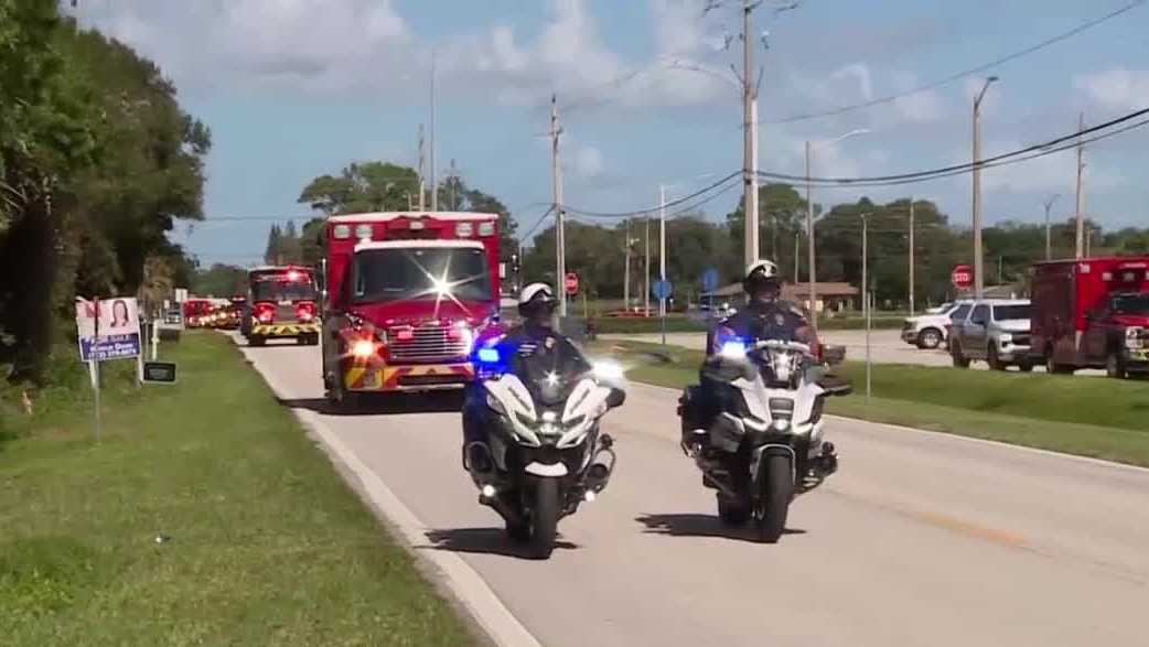 St. Lucie County firefighter Austin Hodge honored in procession - WPBF