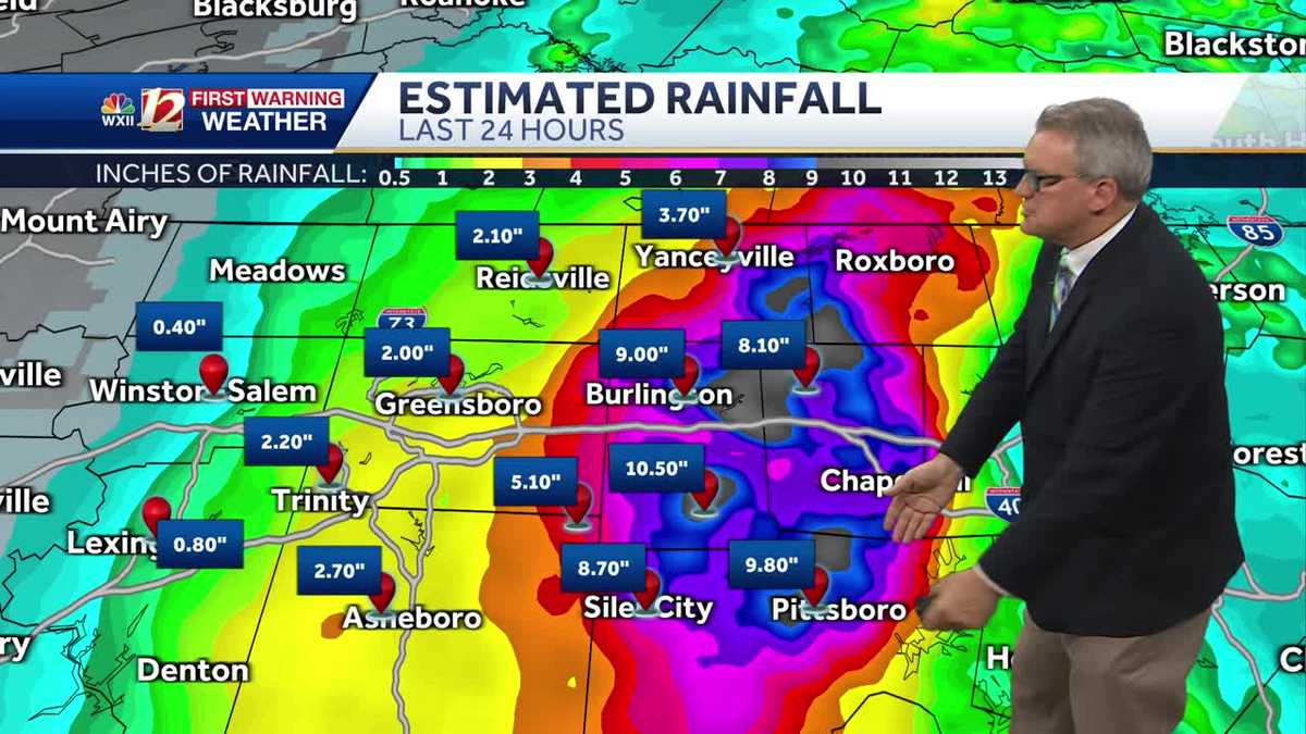 Tropical Depression Chantal in North Carolina: Heavy rain, flooding