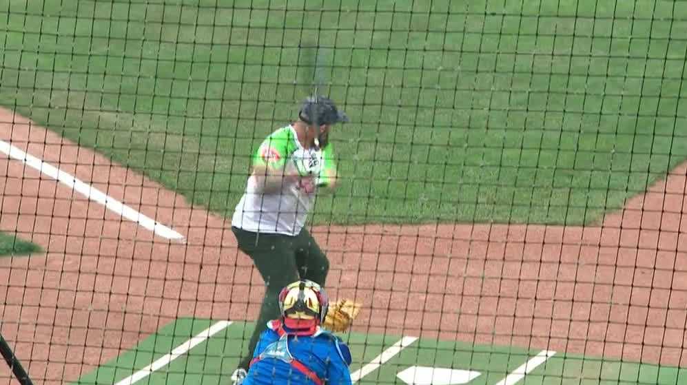 Jonny Gomes competes in Nashua's Home Run Derby