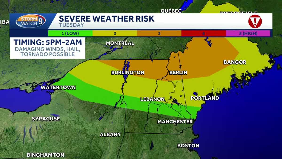 Damaging winds, hail, tornado possible in New Hampshire