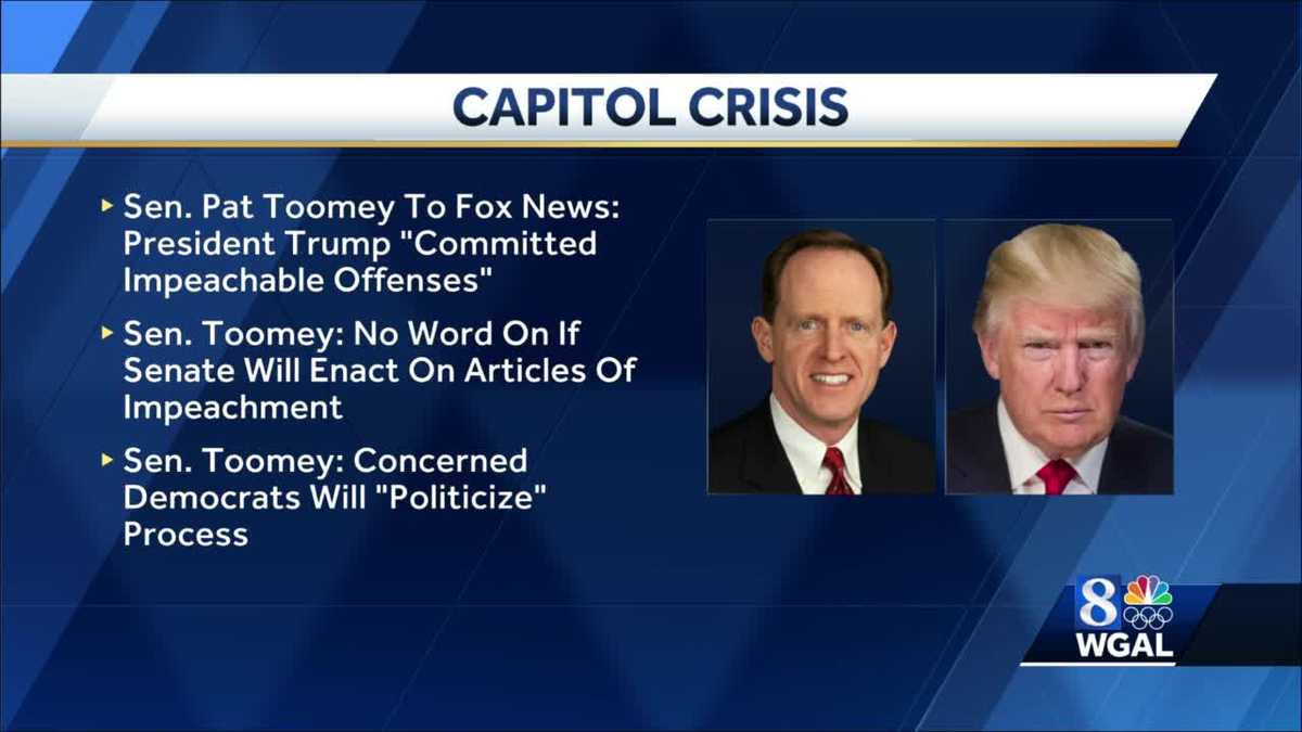 Sen Pat Toomey Joins Call To Impeach President Trump