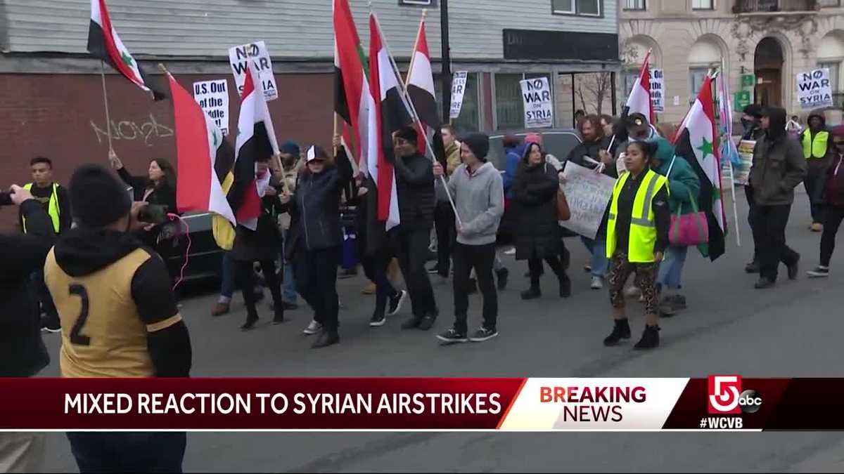 Boston protesters argue against Syrian airstrikes