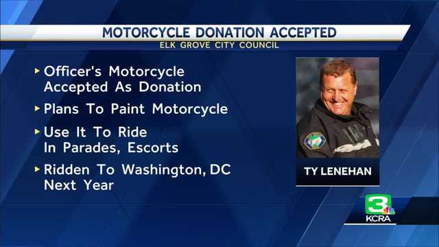 Fallen Officer Ty Lenehan's motorcycle donated to Elk Grove Police Department - Vimarsana News