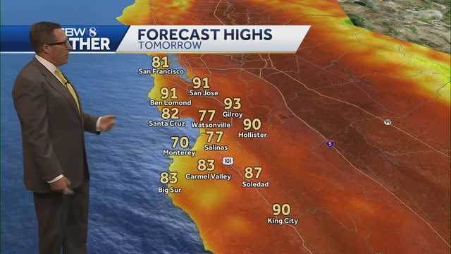 Parts of Central Coast could hit 90s Tuesday 